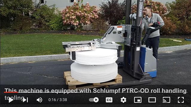 Powered Stacker with Schlumpf PTRC-OD Roll Clamp